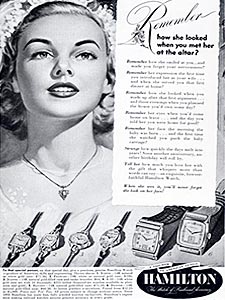 1949 Hamilton watches vintage ad