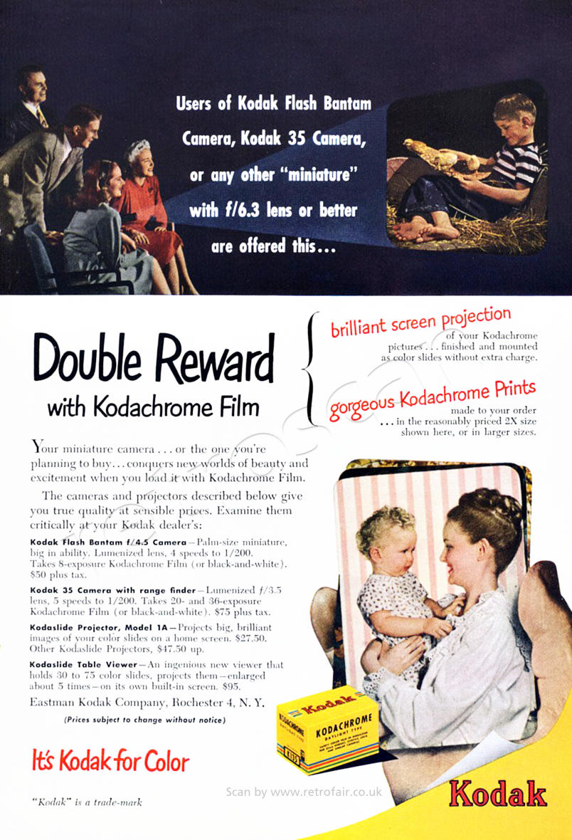 1949 Kodak Kodachrome vintage ad