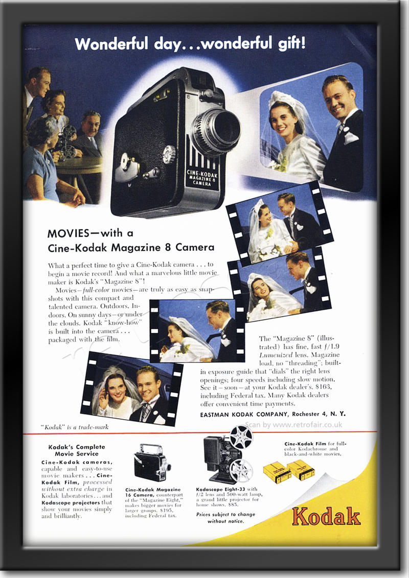 1949  Cine Kodak  retro advert