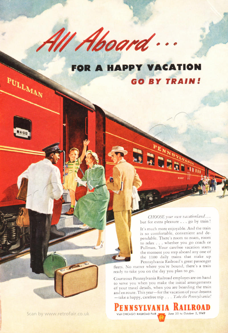 1949 Pennsylvania Railroad  - unframed vintage ad