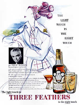 1949 Three Feathers Whisky  - vintage ad
