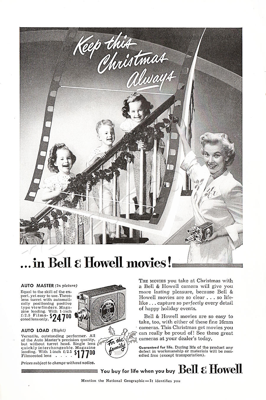 1950 Bell & Howell vintage ad