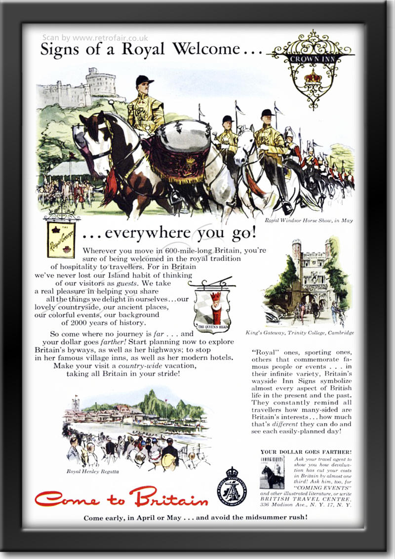 1950 vintage British Tourist Authority  advert