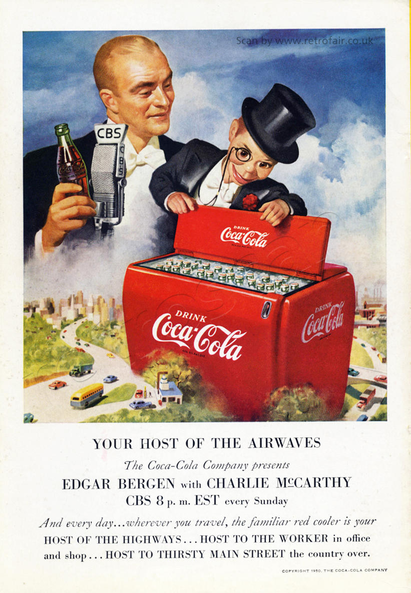 1950 Coca Cola Edgar Bergan & Charlie McCarthy