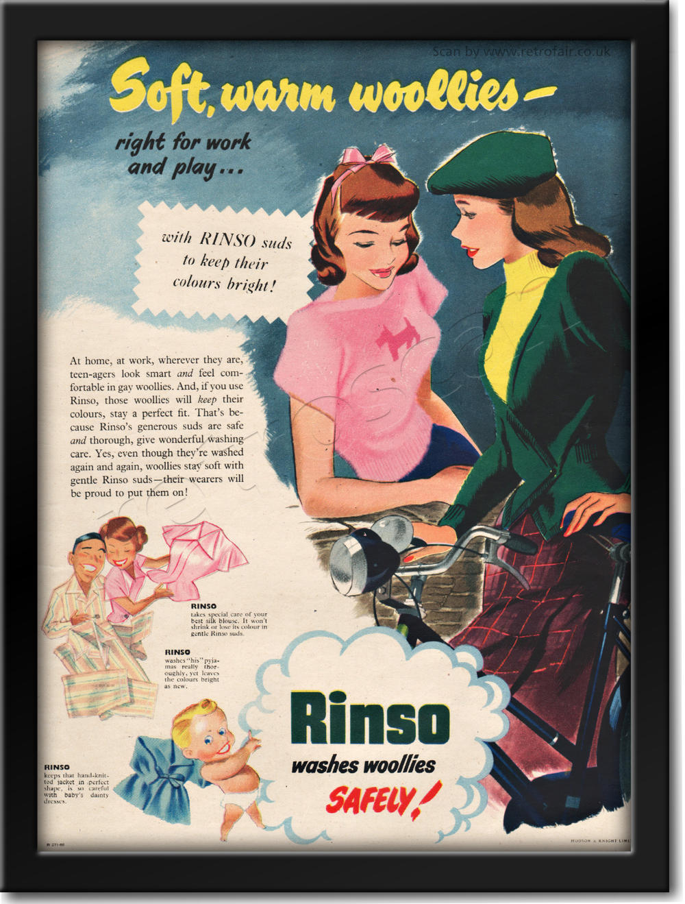 1950 vintage Rinso Washing Powder advert