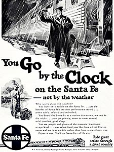 1950 Santa Fe Railroad - vintage ad