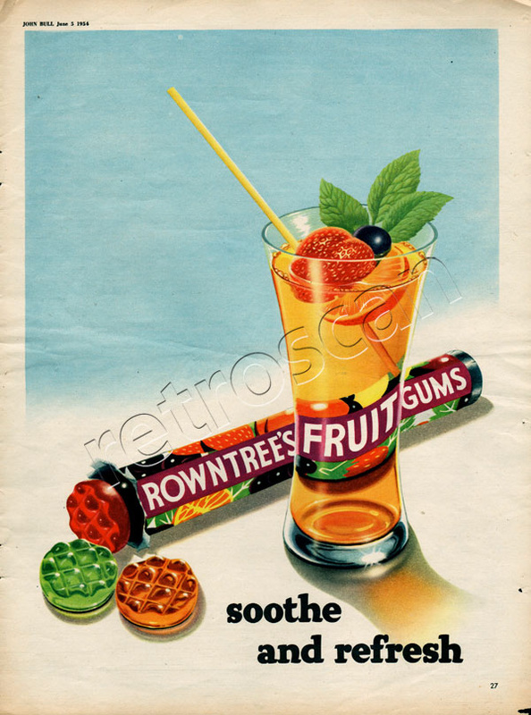 1954 Rowntree's Fruit Gums  - unframed