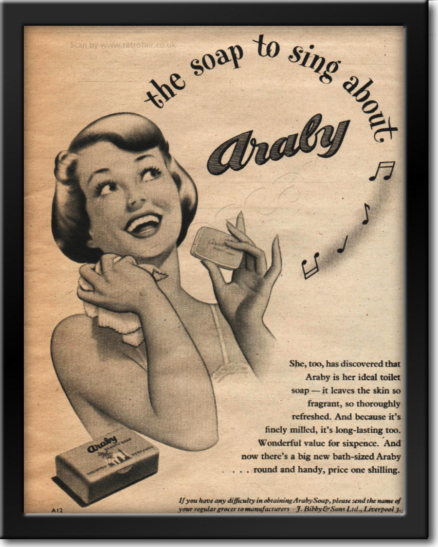 1951 Araby Soap  - framed preview vintage ad