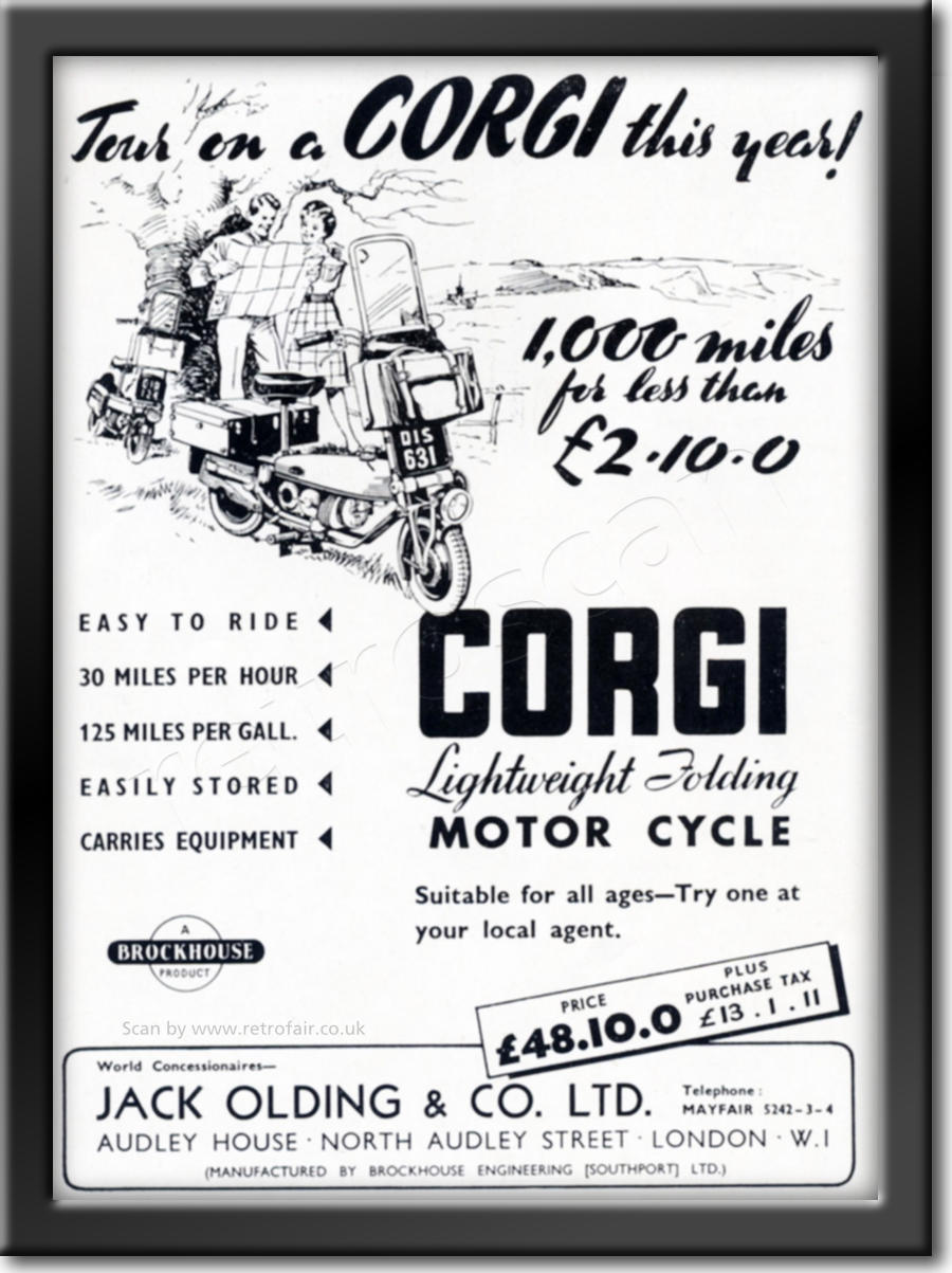 1951vintage  Corgi Motor Cycle Ad