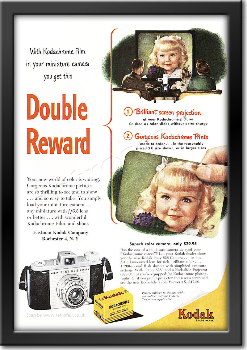 1951 Kodak  - framed preview - vintage ad