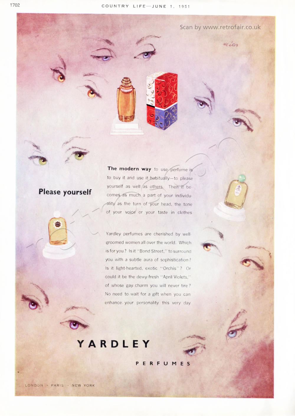 1951 vintage Yardley perfume