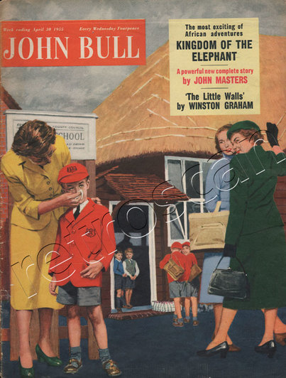 1955 April John Bull Vintage Magazine Mum wiping her child's nose  - unframed