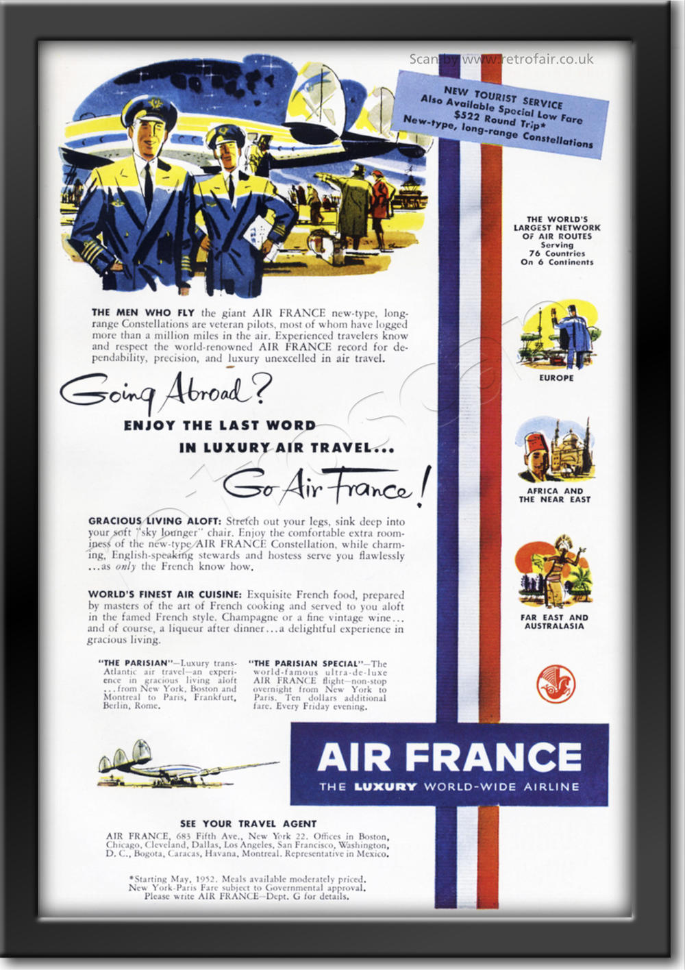 vintage 1952 Air France advert