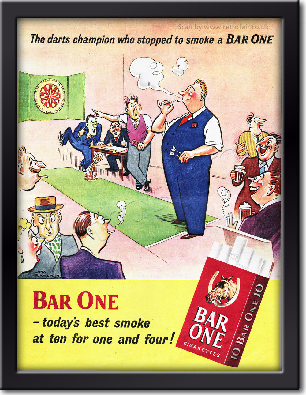 1952 Bar One CigarettesRetro Advert H M Bateman