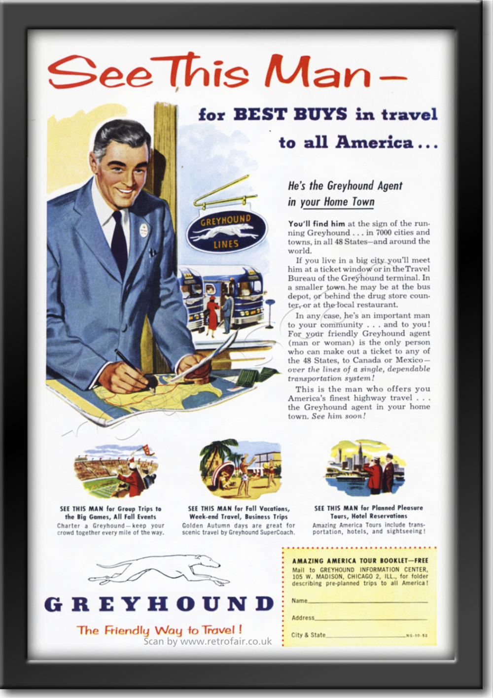 1952 vintage Greyhound Bus advert