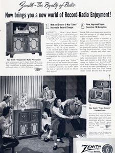 zenith radiogram vintage ad