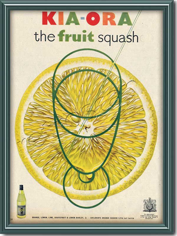 1954 Kia-Ora lemon squash advert