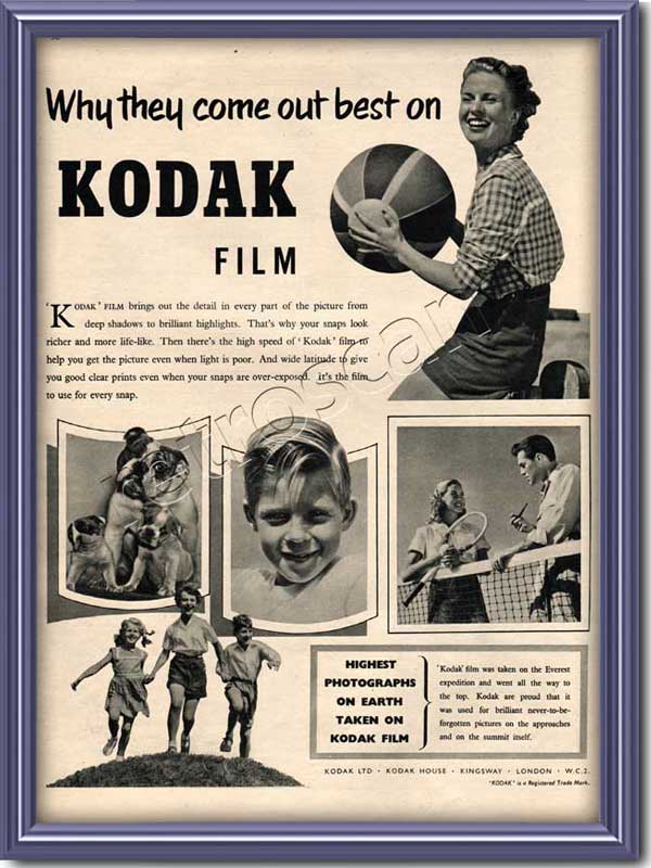 1953 Kodak Film Vintage Magazine Ad