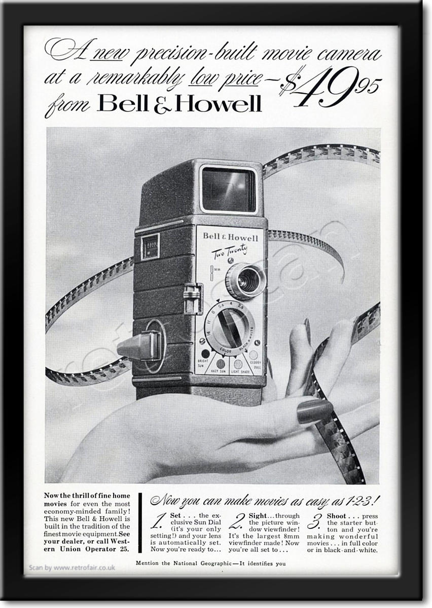 vintage 1953 Bell & Howell ad