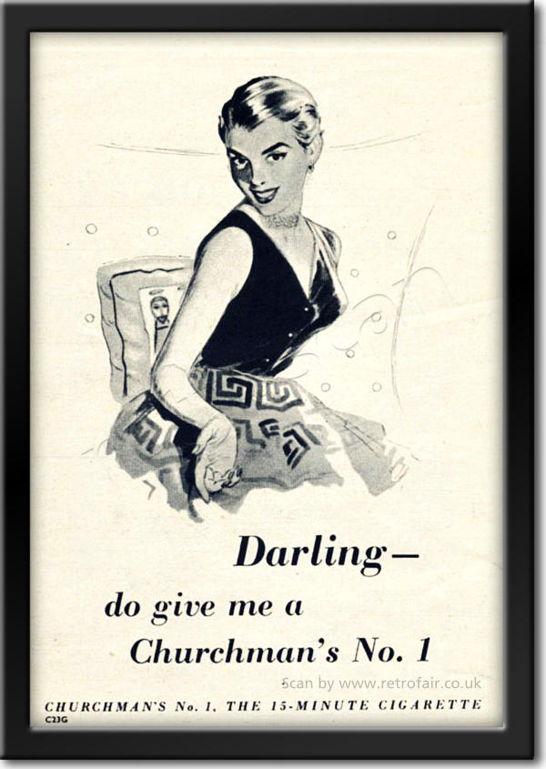 1953 vintage Churchman's Cigarettes  Ad