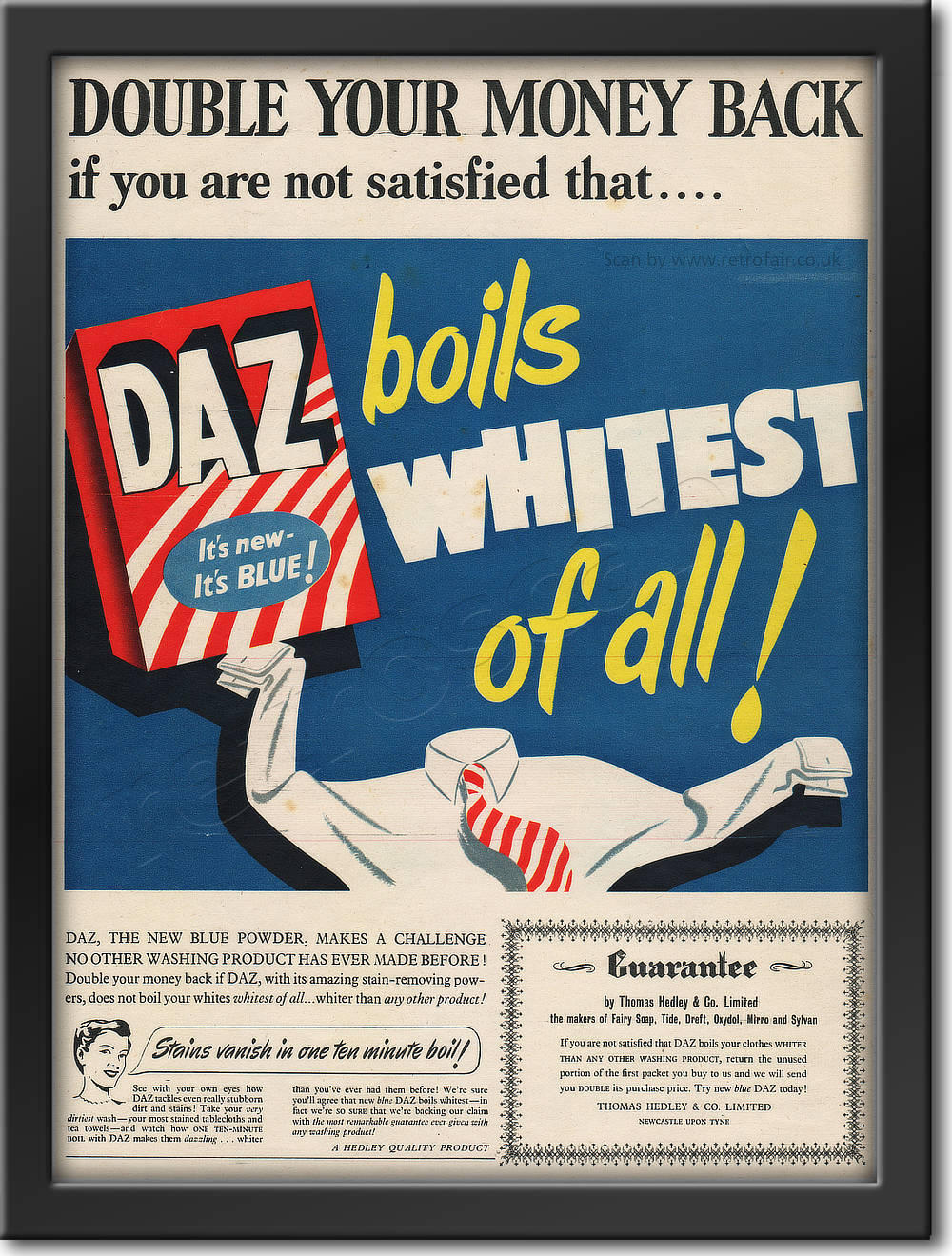 1954 Daz Washing Powder - framed preview retro