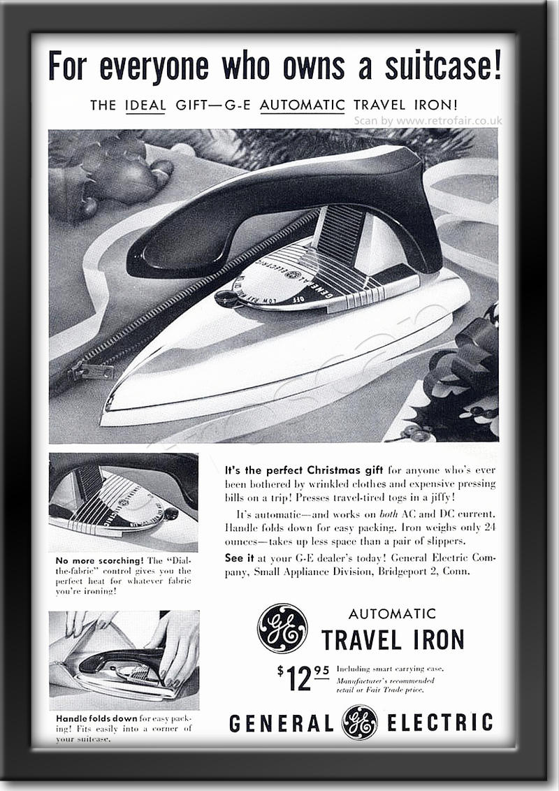 vintage 1953 GEC Travel Iron  ad