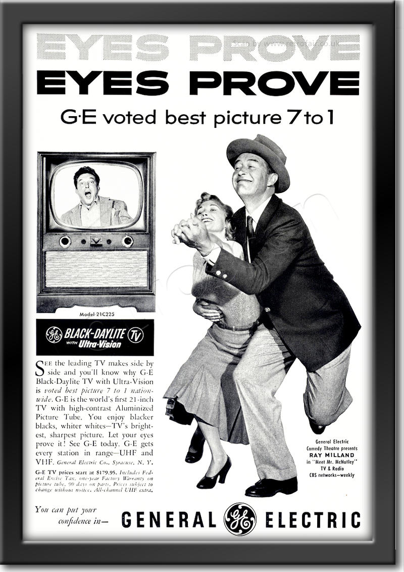 1953 General Electric TV  vintage ad