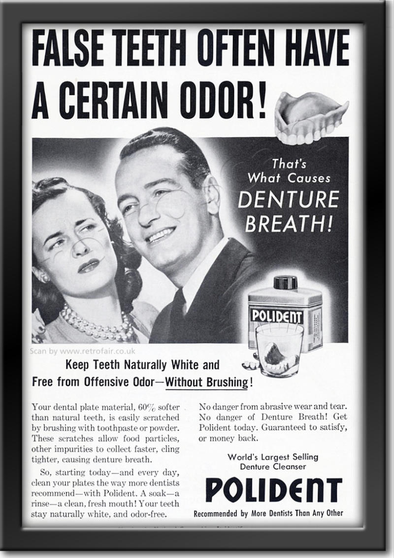 1953 vintage Polident advert