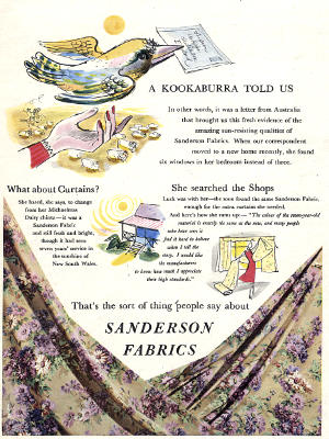 1953 Sandersons Fabrics vintage ad