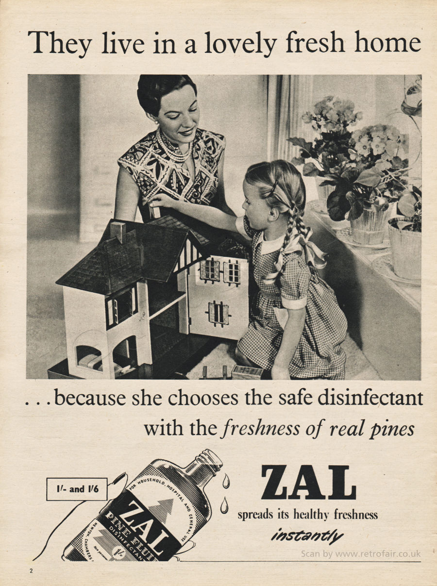 1953 ZAL Disinfectant - unframed vintage ad
