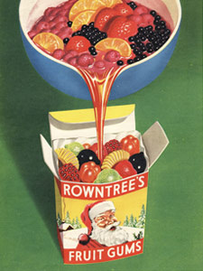 1954 Fruit Gums santa pack - vintage ad