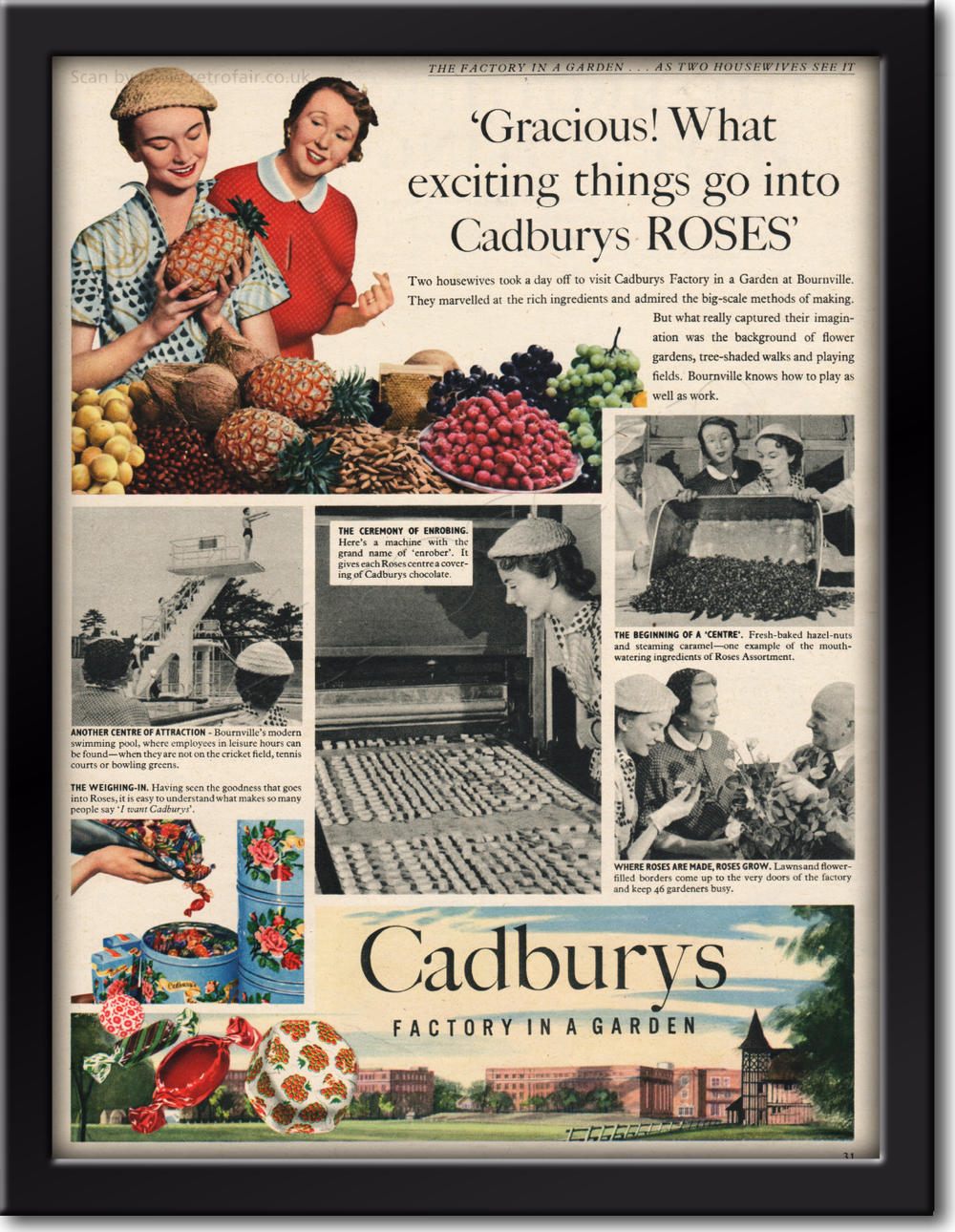  1954 Cadbury's Roses - framed preview retro