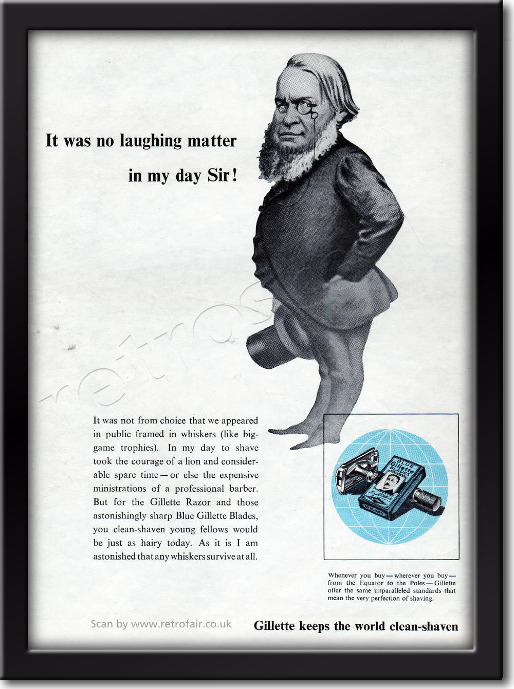 1954 retro Gillette Razors ad