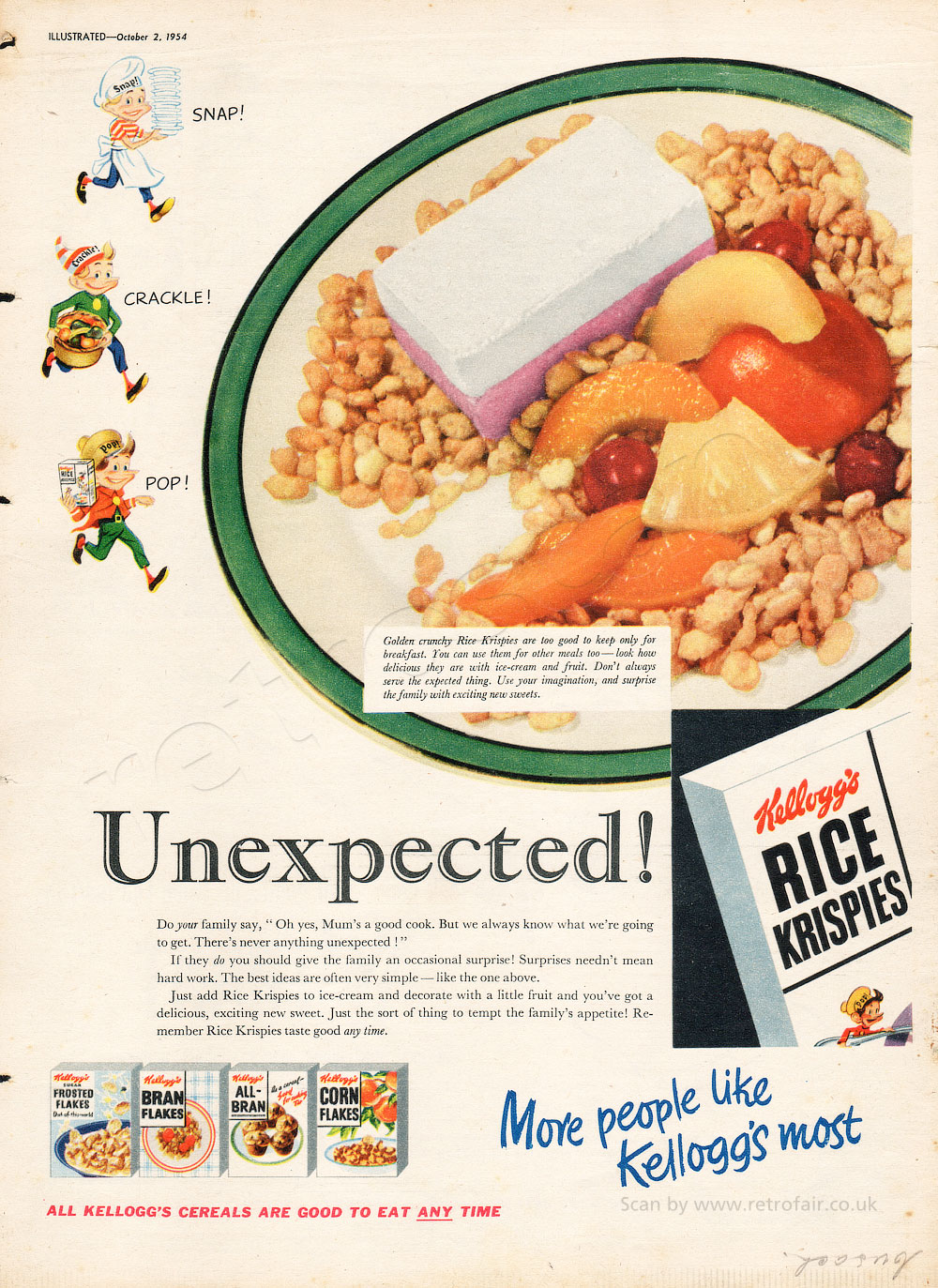 1954 Kellogg's Rice Krispies - unframed vintage ad