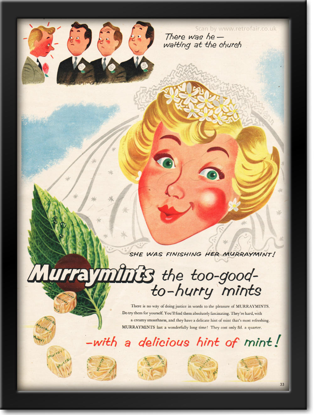 1954 Murraymints - framed preview vintage ad