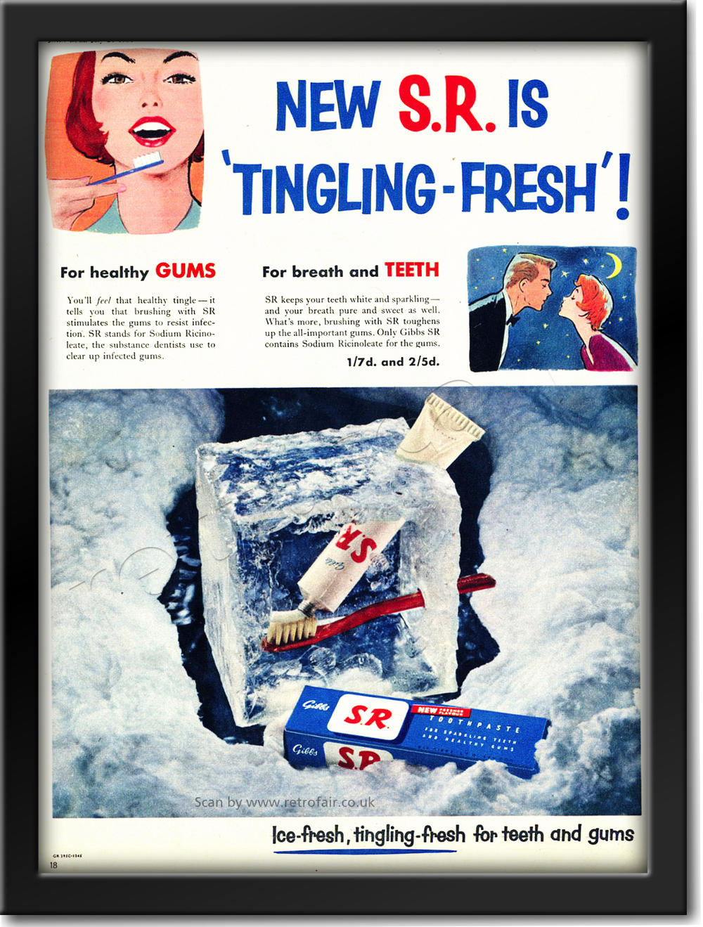 1954 vintage SR Toothpaste ad
