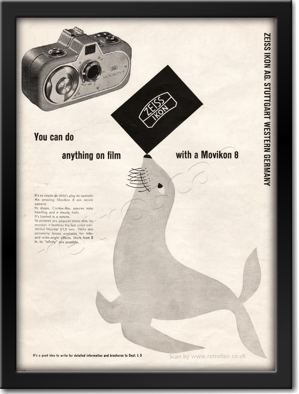 1954 vintage Zeiss Cameras ad