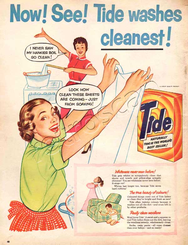 1954 Tide Washing Powder vintage ad