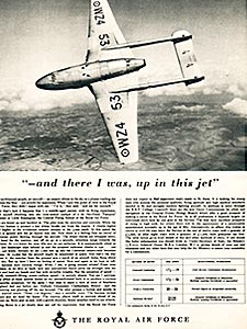 1954 Royal Air Force Recruitment - vintage ad
