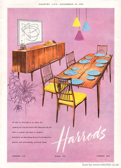 1958 Harrod's Furniture retro ad