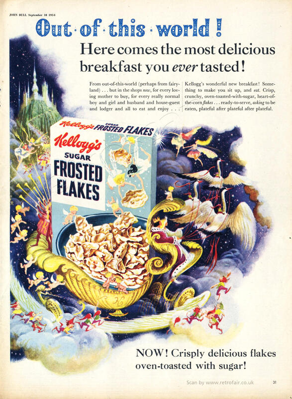 1952 Kellogg's Frosted Flakes with enchanted castle - unframed detail
