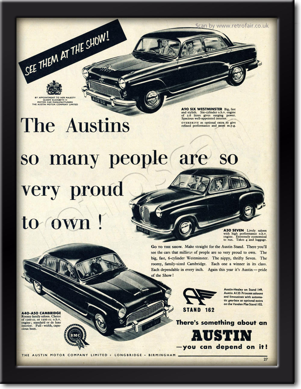 retro Austin motor range advert