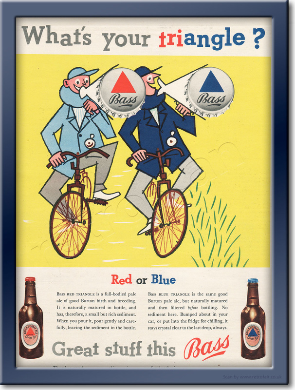 1955 Bass Triangle Beer - framed preview retro