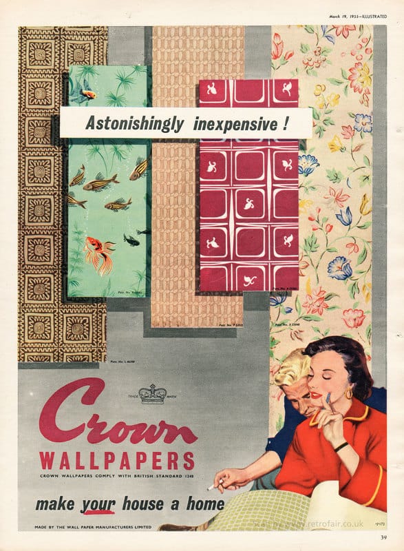 1955 Crown Wallpapers - unframed vintage ad