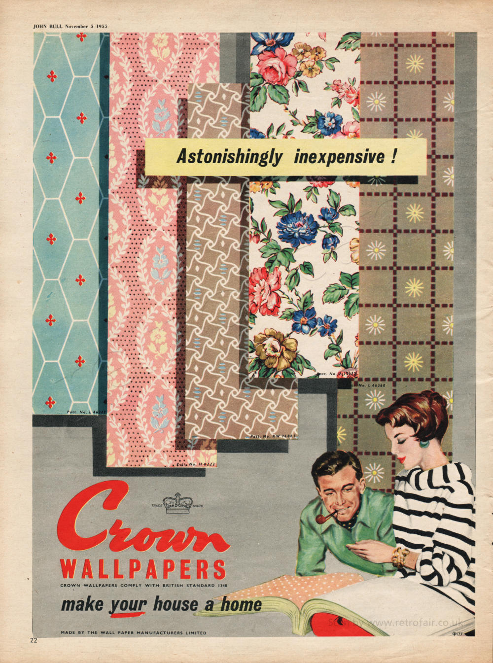 vintage 1955 Crown Wallpaper advert