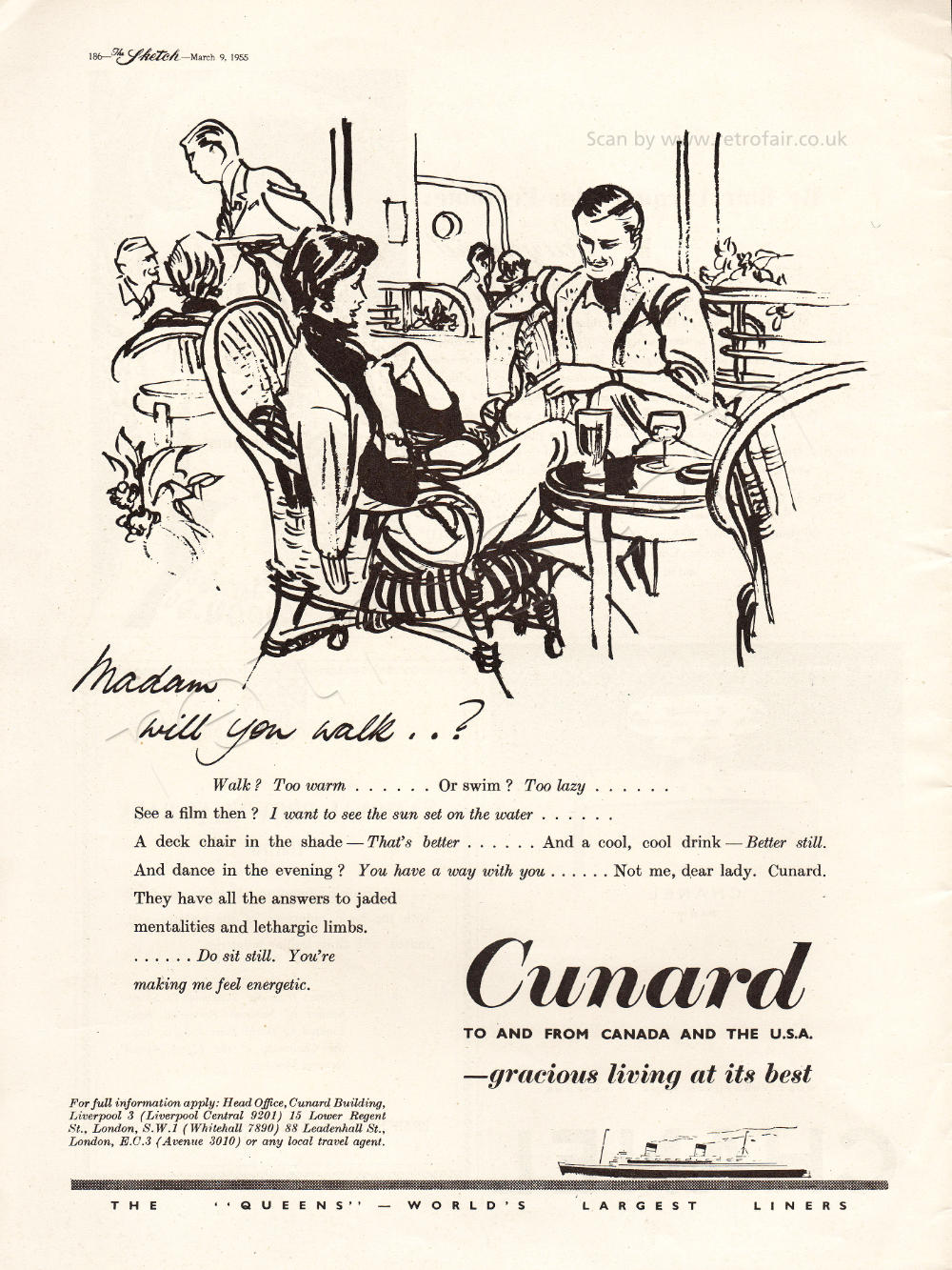Cunard vintage ad