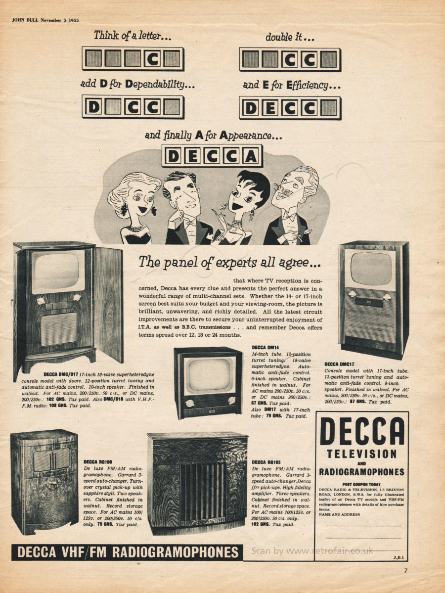 1955 vintage Decca advert