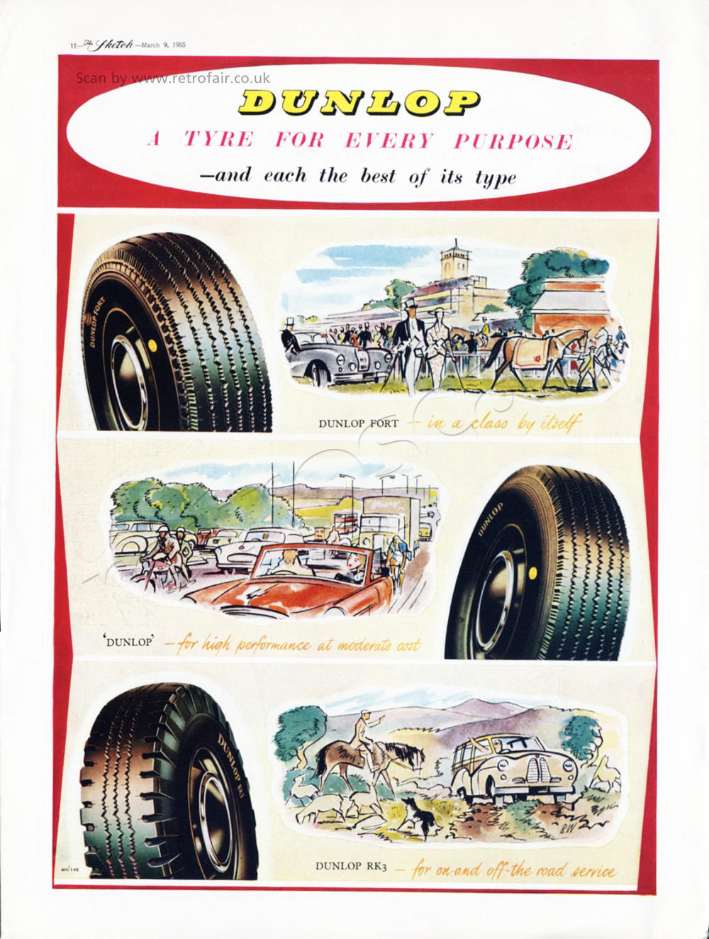 1955 Dunlop Tyres Vintage ad