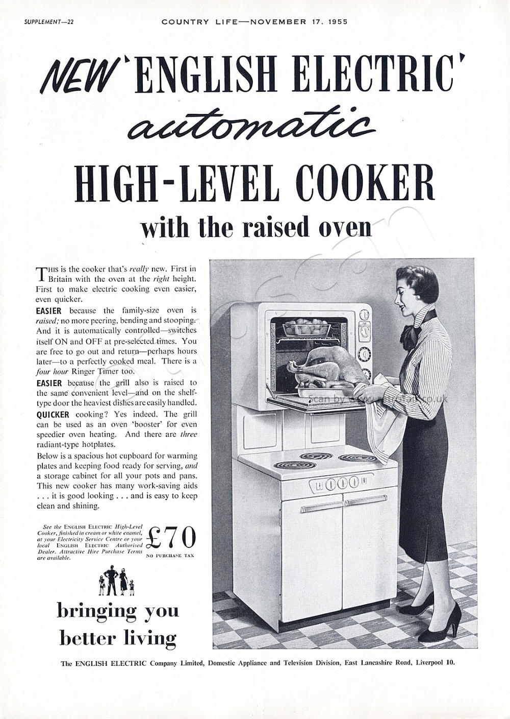 1955 English Electric cooker advert