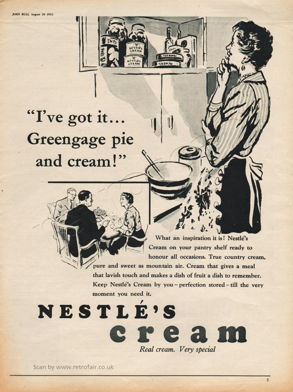 1955 Nestlé Cream ad